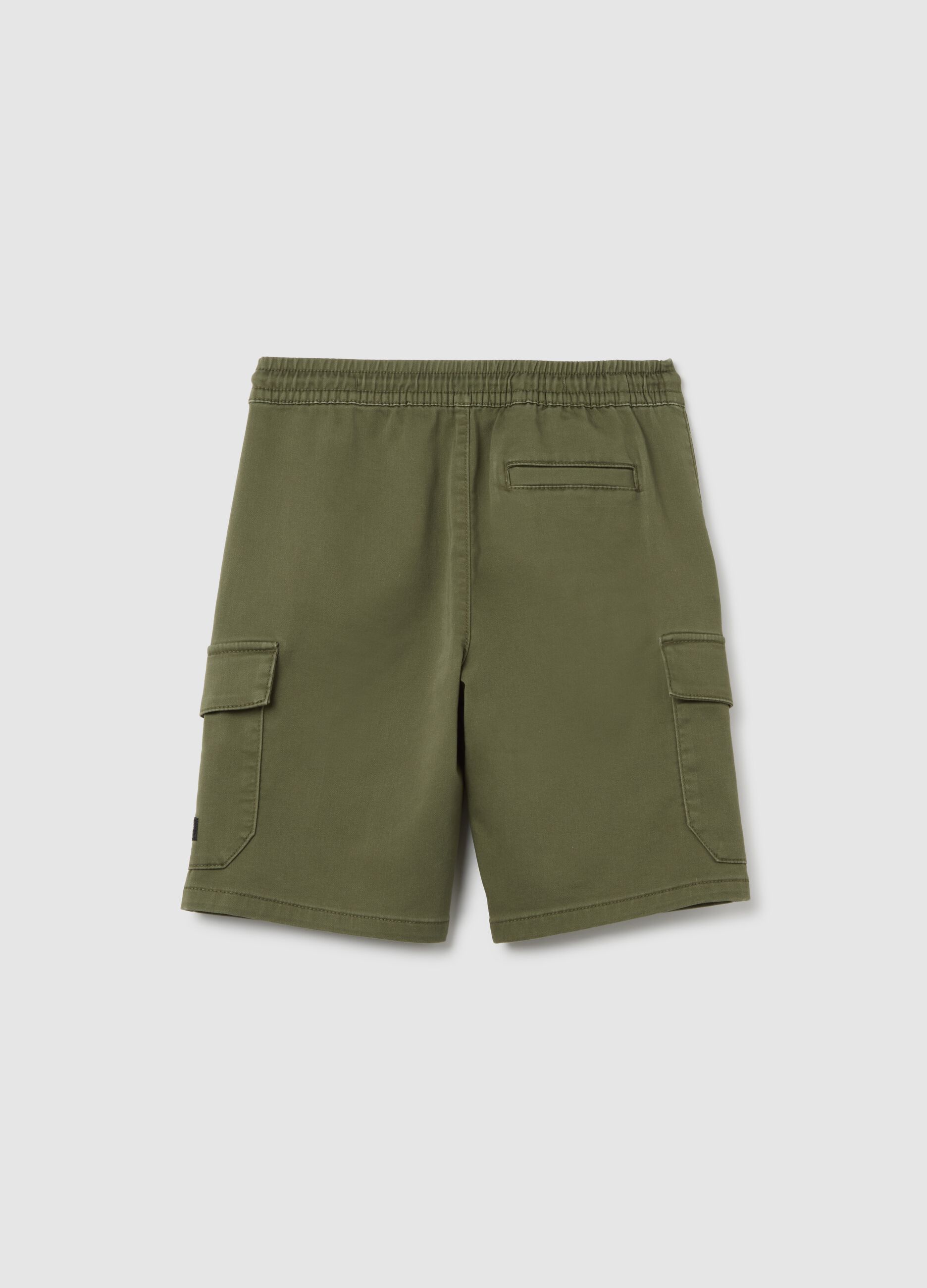 Boys' Regular Fit Green Cotton Blend Shorts
