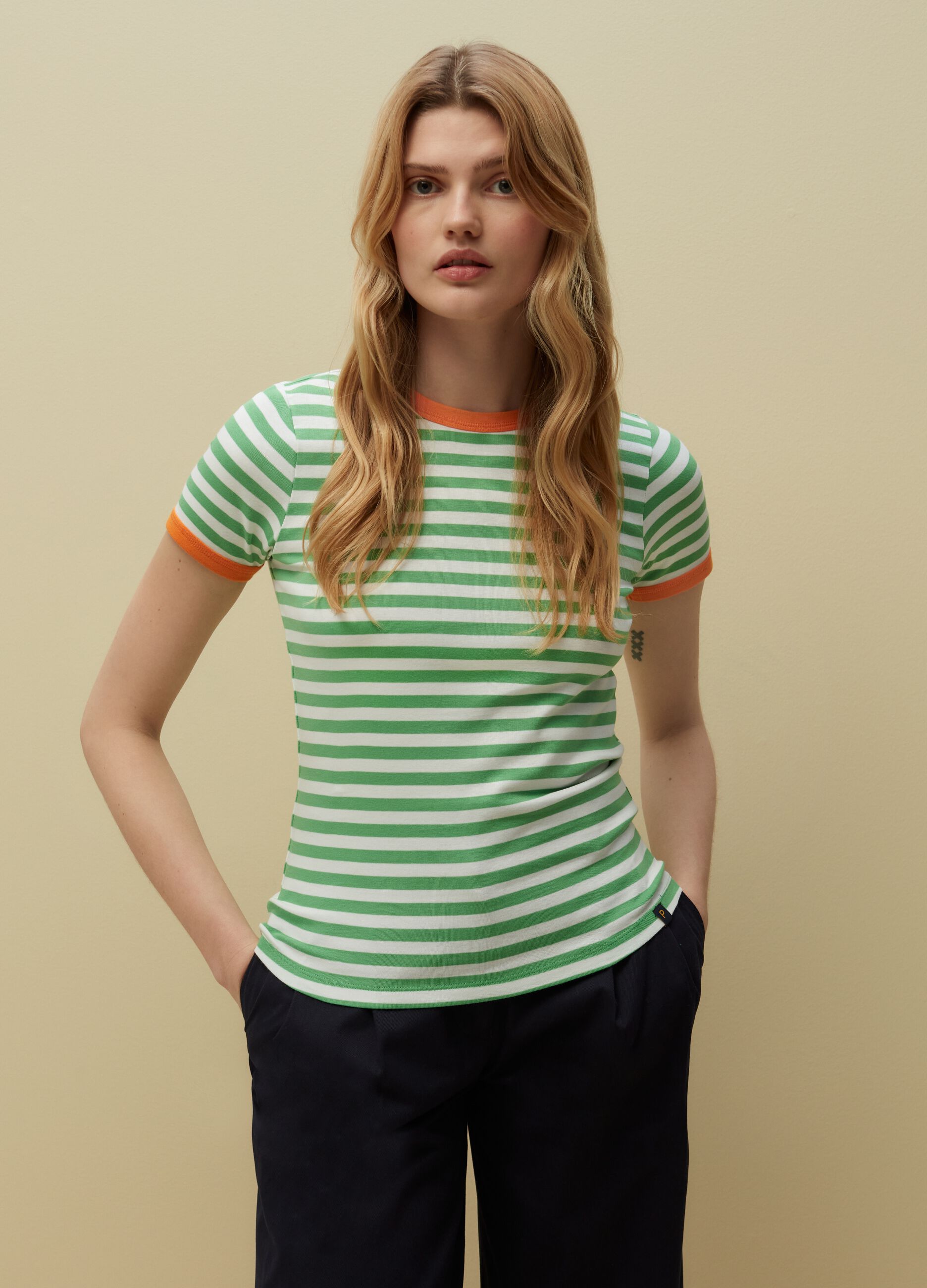 Ovs T-shirt in cotone Supima a righe
