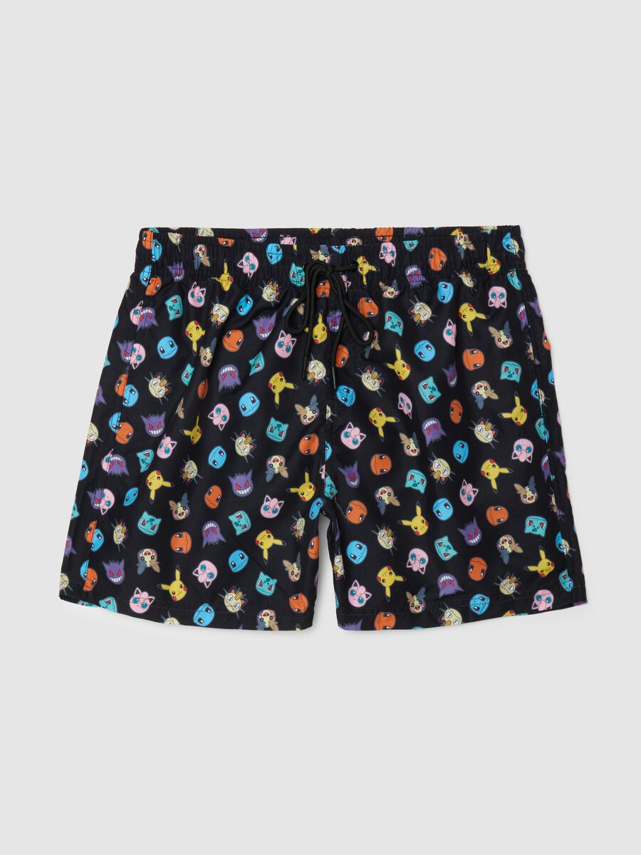 Costume da bagno da uomo in multicolor regular fit con stampa Pokémon_4