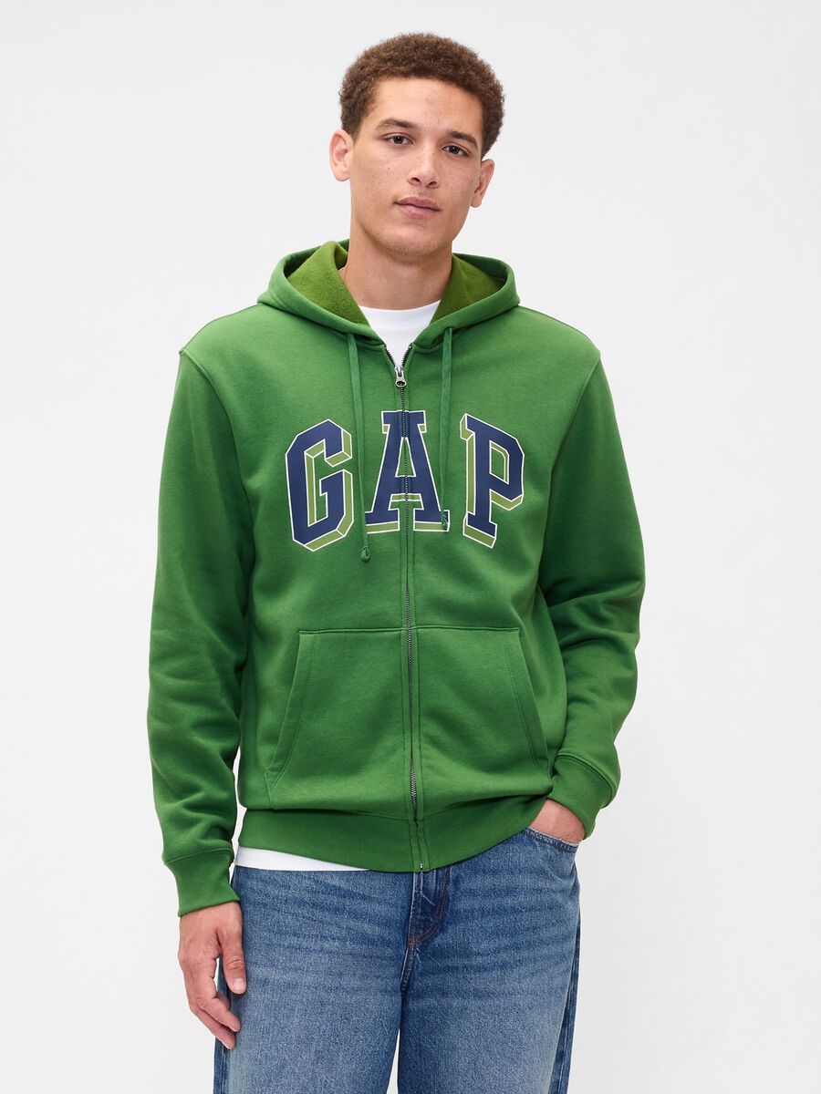 Green mixed cotton hoodie_0