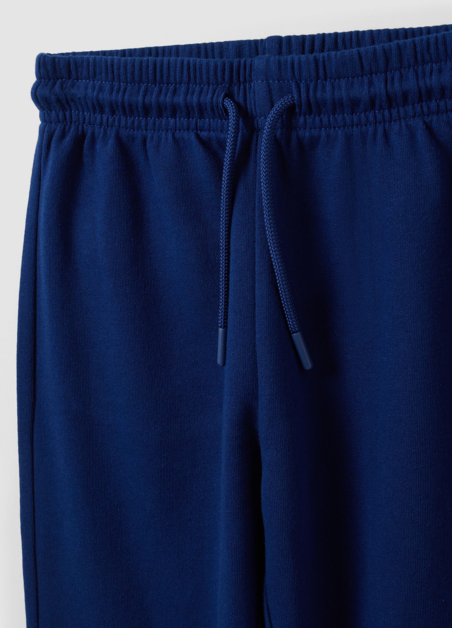 Blue regular-fit joggers in pure organic cotton for boys