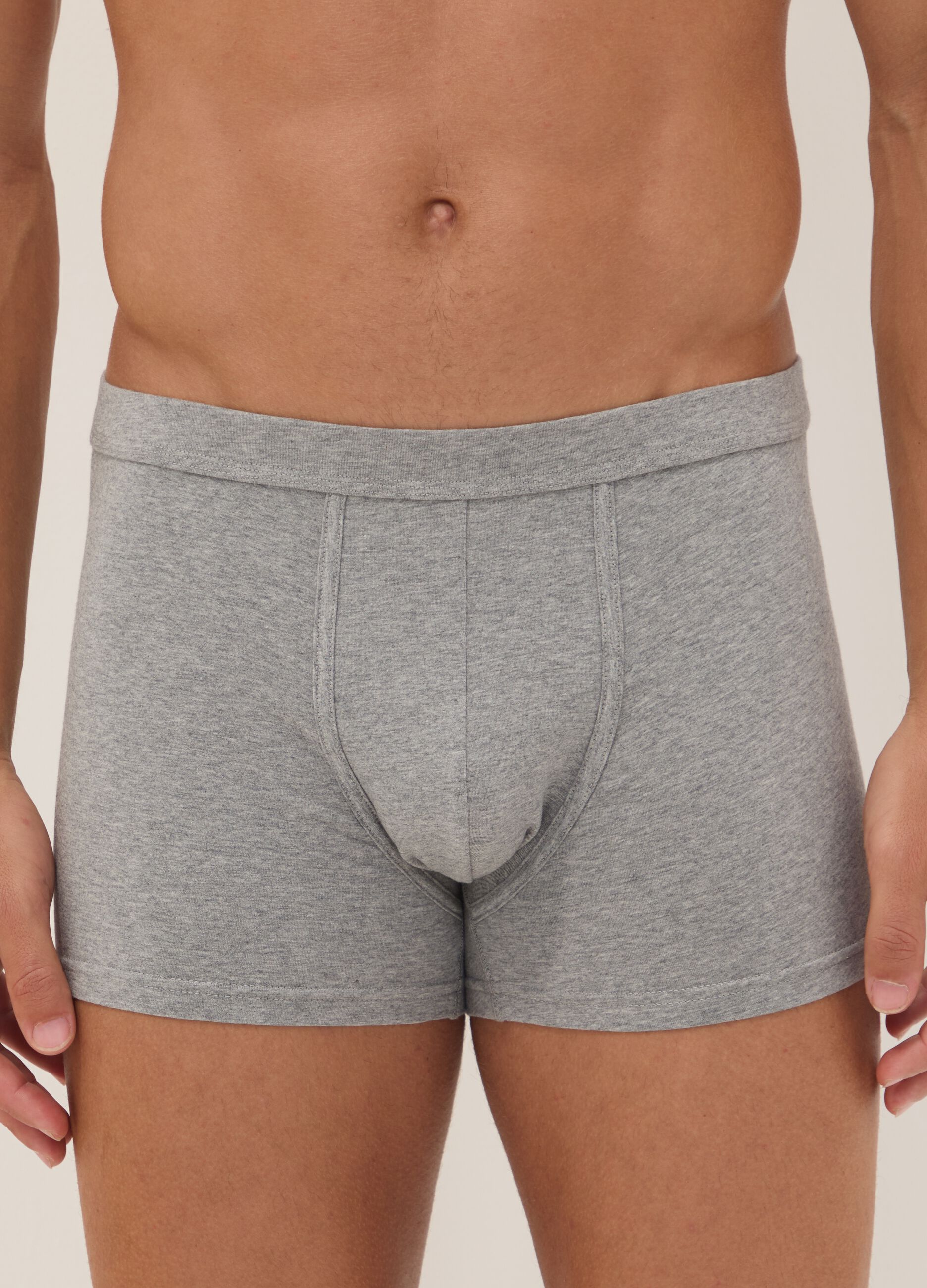2-pack of grey stretch Supima cotton boxer shorts