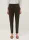 Brown stretch cotton satin trousers regular fit_1