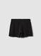Girls&rsquo; black pure organic cotton shorts with elasticated waistband_1