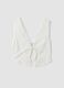 Gilet bianco in puro cotone con pizzo_4