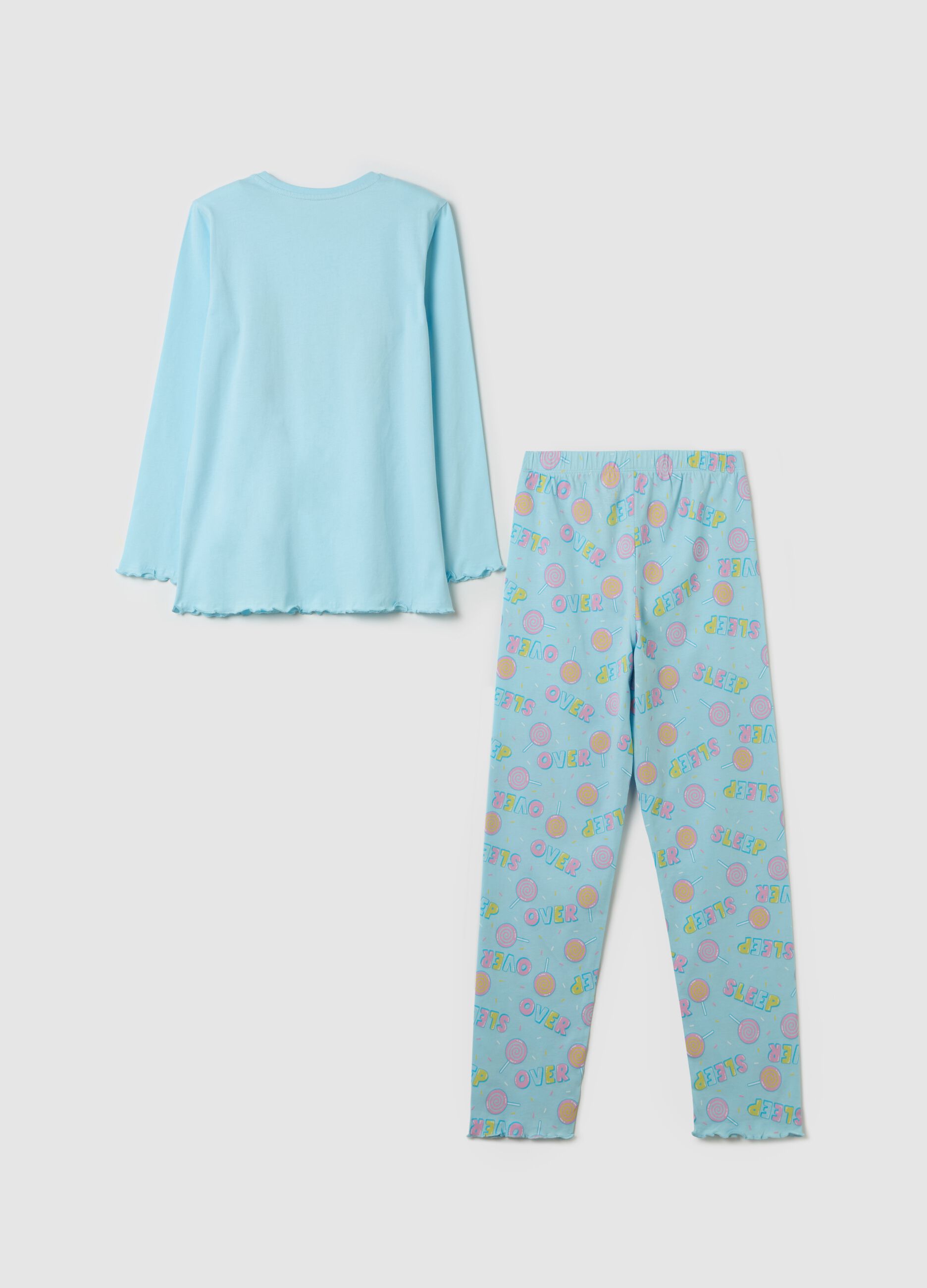 Pigiama in cotone bio "Ready for my sleep over party"