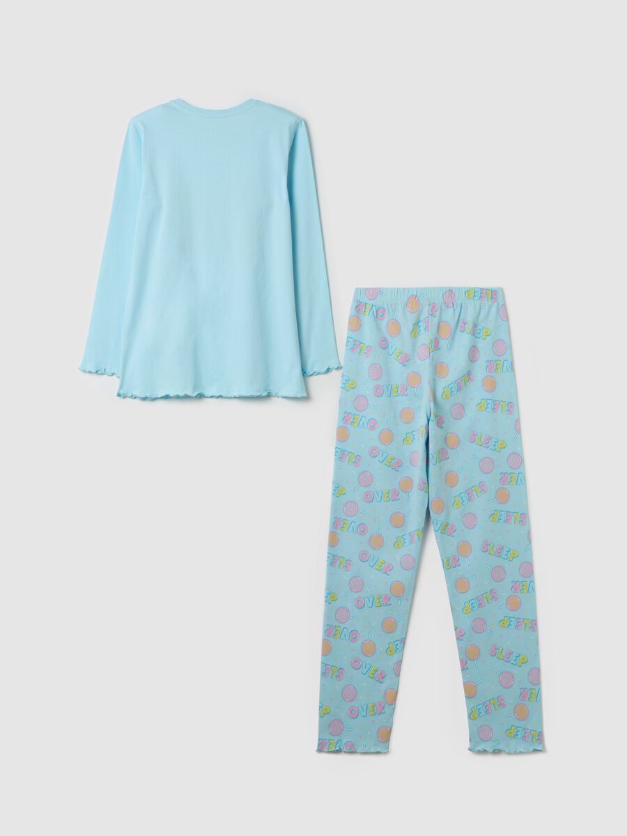Pigiama in cotone bio "Ready for my sleep over party"_1