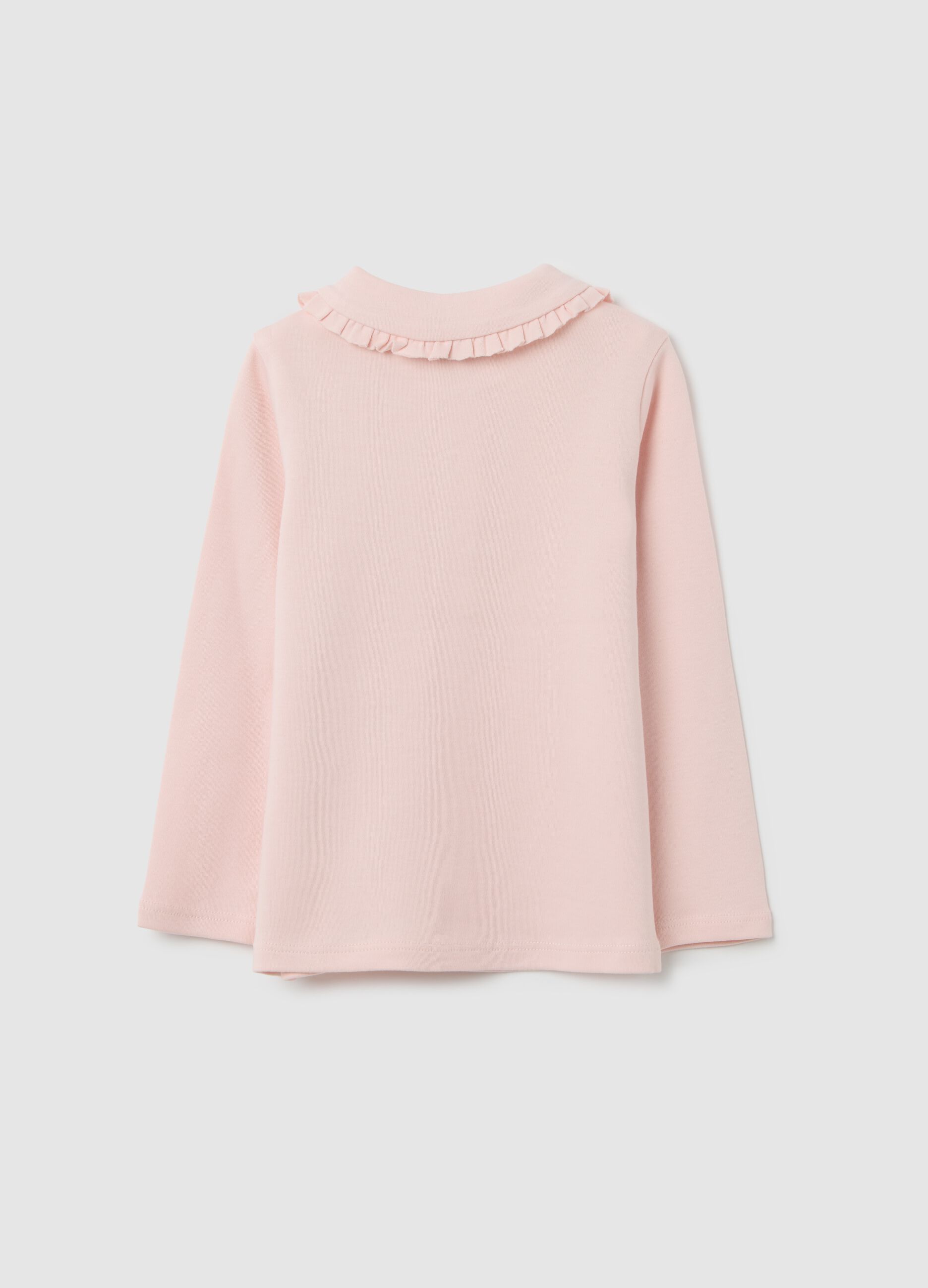 Girl's pink regular fit pure cotton polo