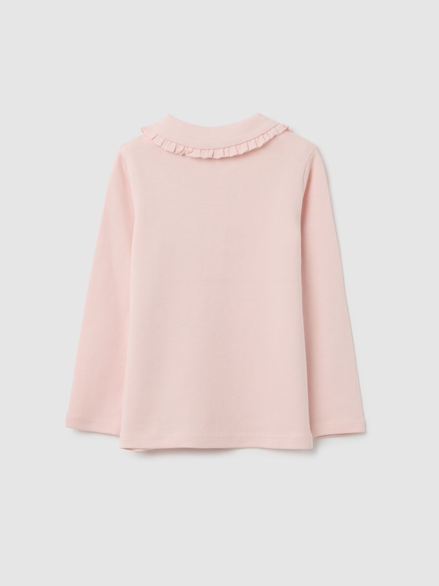 Girl's pink regular fit pure cotton polo_1
