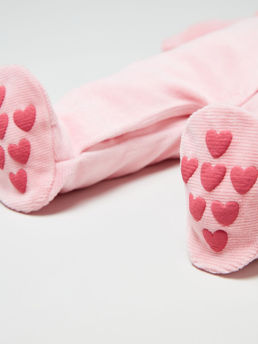 Tutina in velour con piedini e ricamo_2
