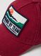 Red cotton baseball cap for kids with patch_3