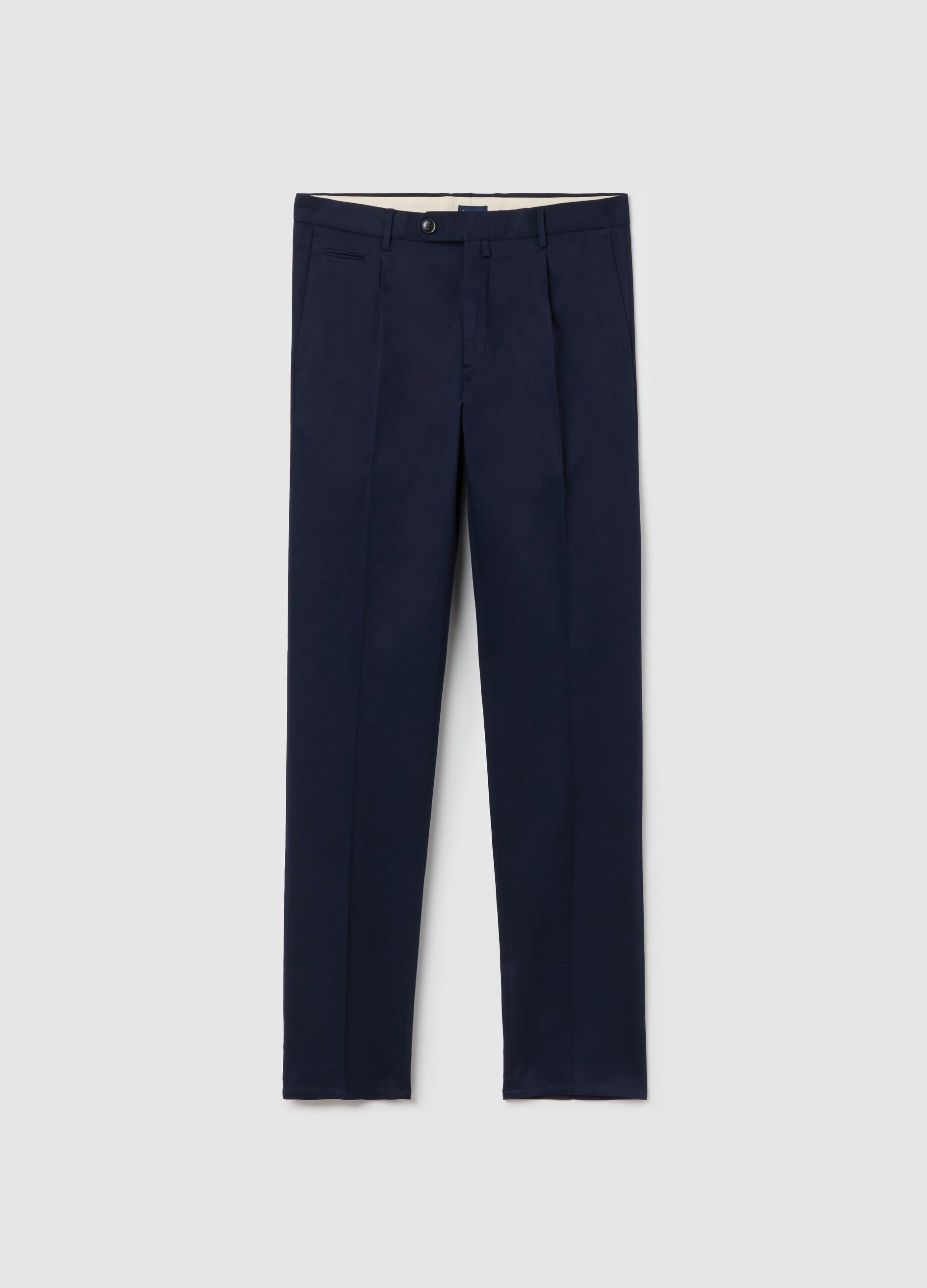 Contemporary chino trousers with darts