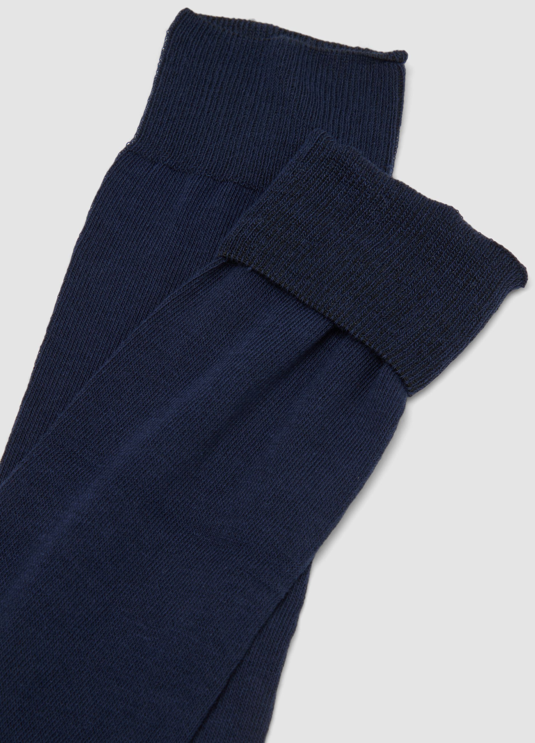 Bipack di calze lunghe blu e rosse in cotone elasticizzato