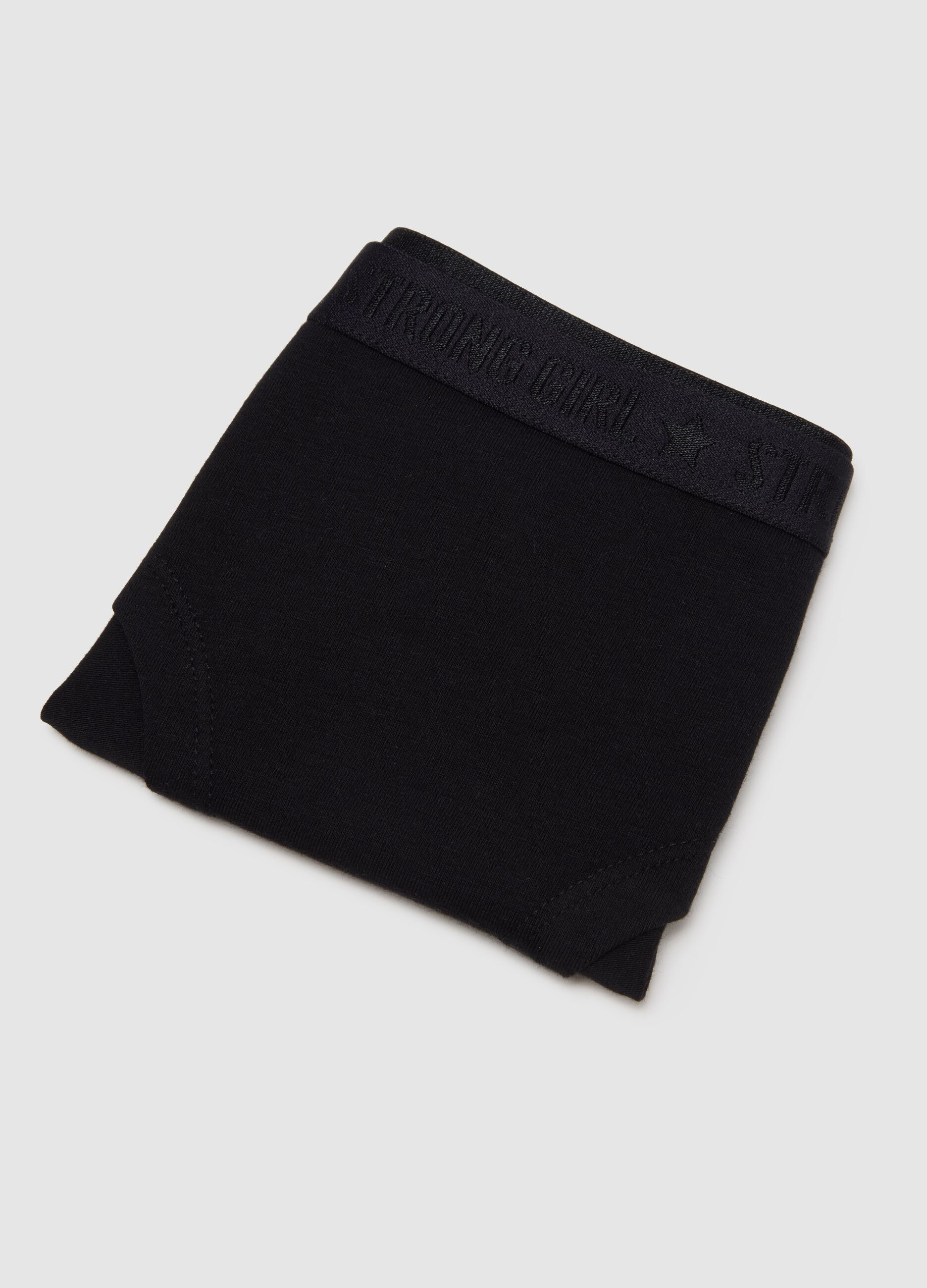 Girls' black cotton knickers regular fit