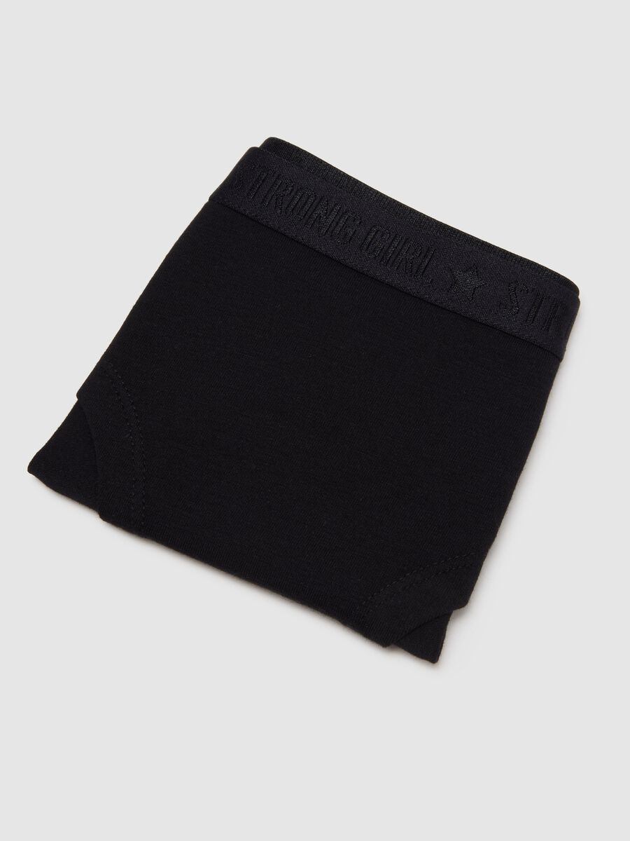 Girls' black cotton knickers regular fit_3