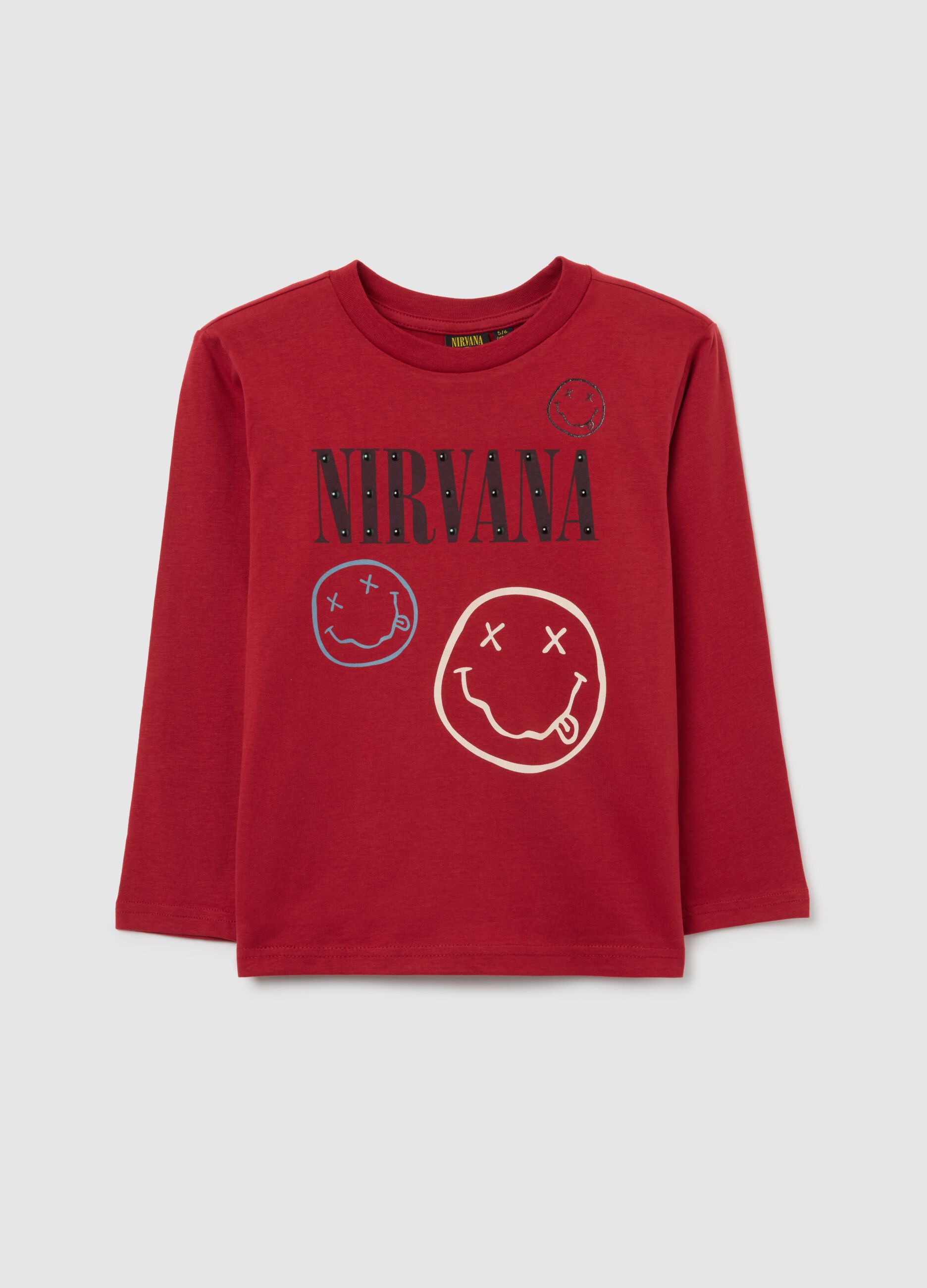 Long-sleeved red cotton shirt