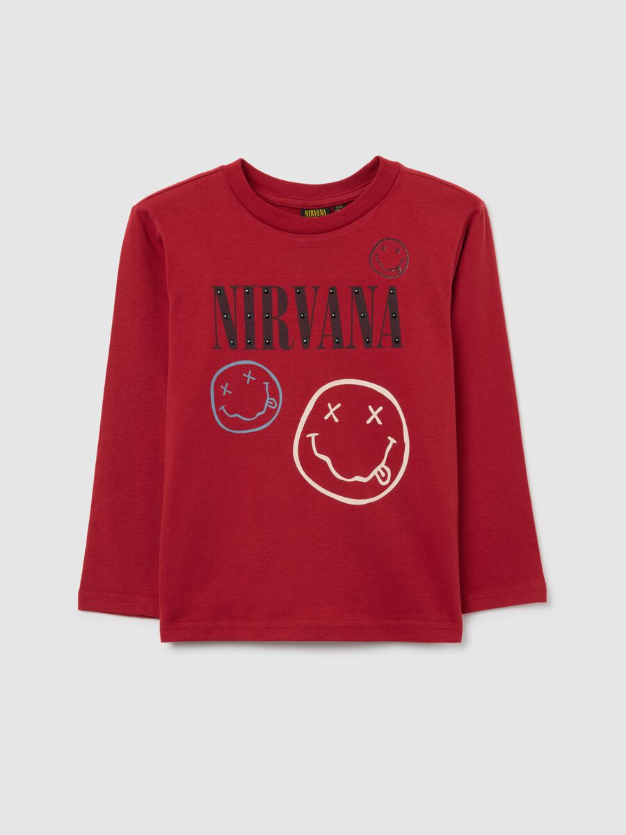 Long-sleeved red cotton shirt_0