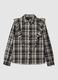 Multicolour pure cotton checked shirt with ruffles_4