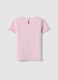 Pink Stretch Cotton T-Shirt for Girls with Designs_1