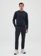 Black cotton blend sweatshirt regular fit_1