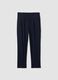 Blue 4-way stretch regular-fit trousers with Easy Iron finish_0
