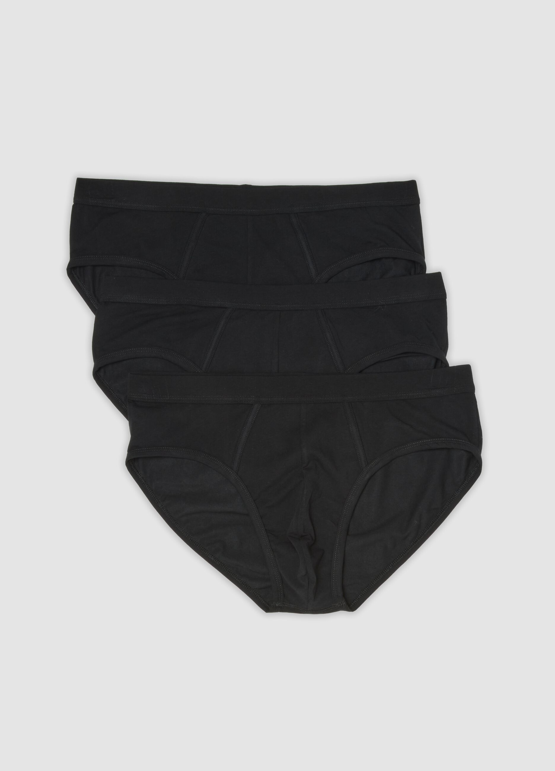 3-pack of black stretch extra-fine cotton briefs