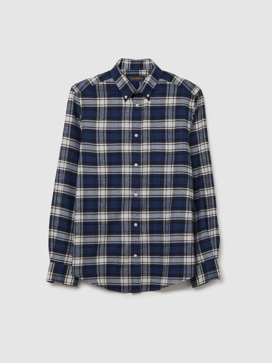Multicolour checkered shirt in pure cotton, regular fit flannel_4