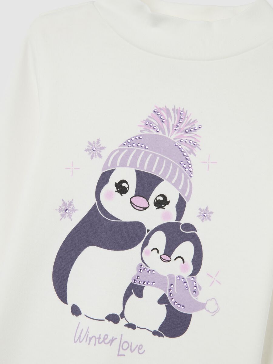 Girl's white pure cotton regular fit T-shirt with print_2