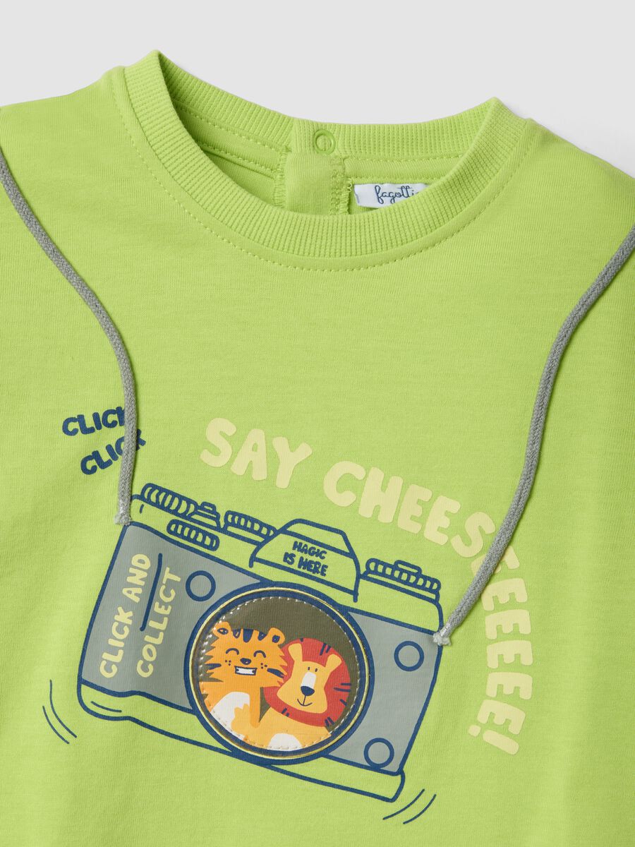 Green short-sleeve pure cotton T-shirt_3