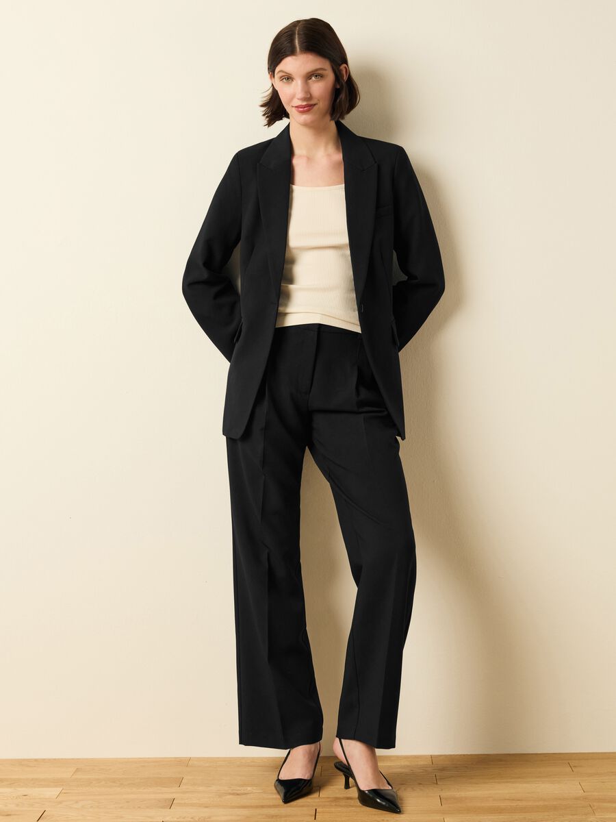 Single-breasted blazer with belt_2