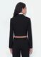 Black cropped stretch-viscose blazer with classic lapels, slim fit_3