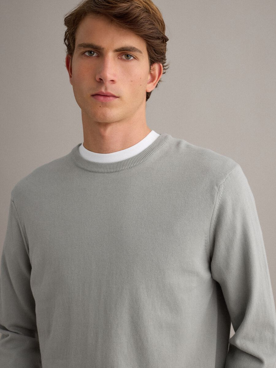 Grey pure cotton jumper regular fit_3