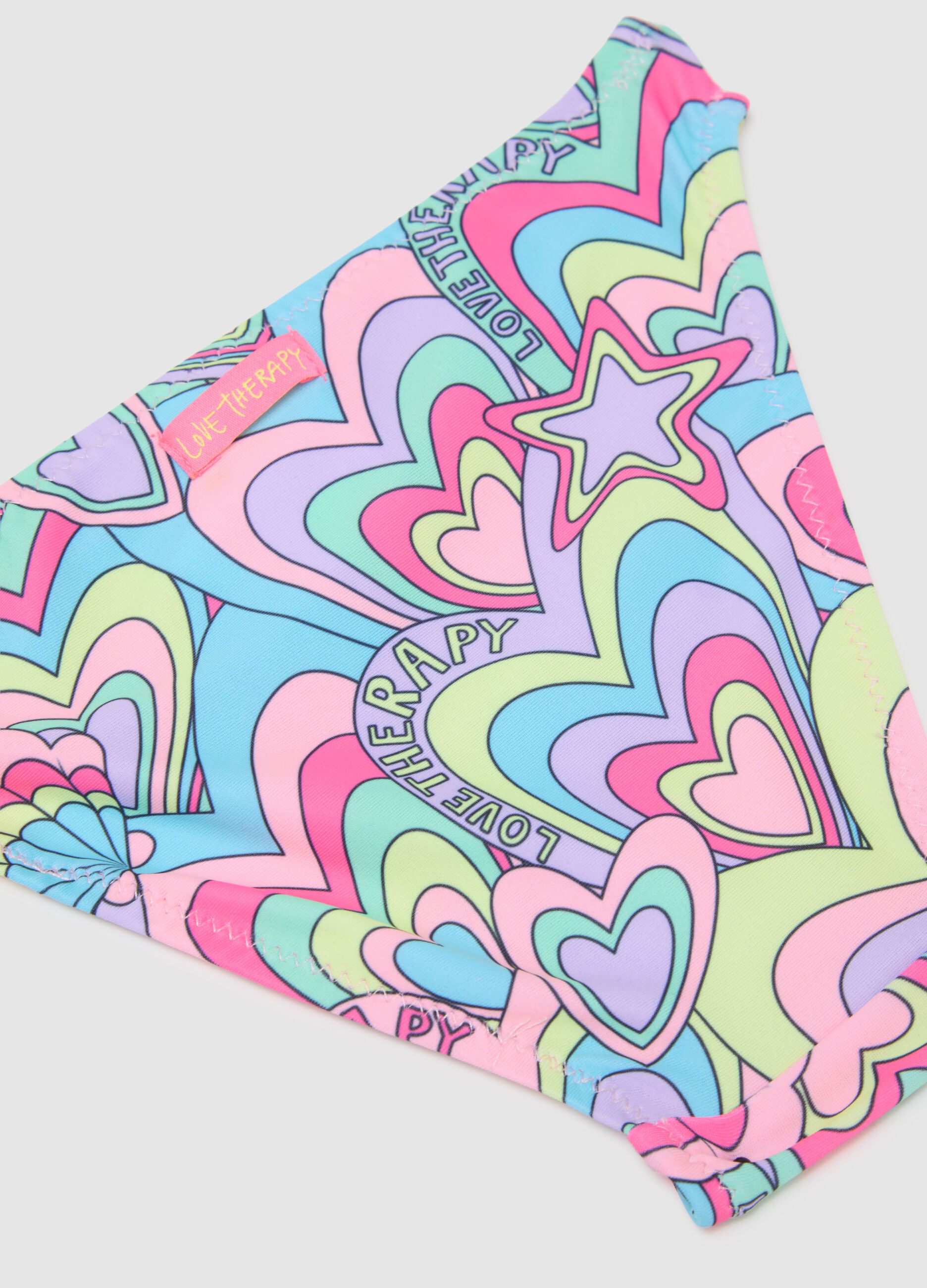 Bikini da bambina in misto elasticizzato multicolor