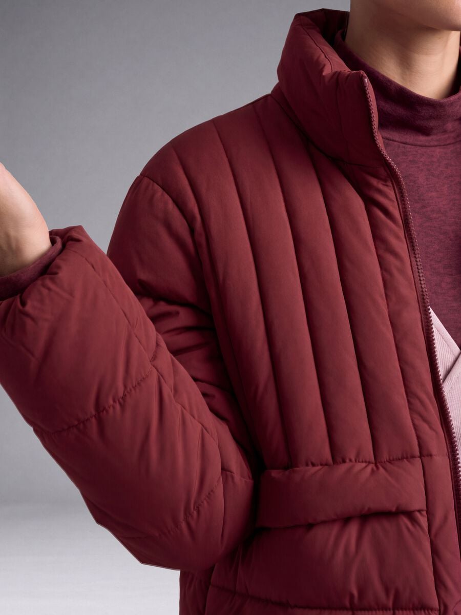 Giacca imbottita rossa con zip e collo alto ALTAVIA STUDIO_3