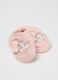 Baby Girl's Pink Cotton Blend Hat and Booties Set_1