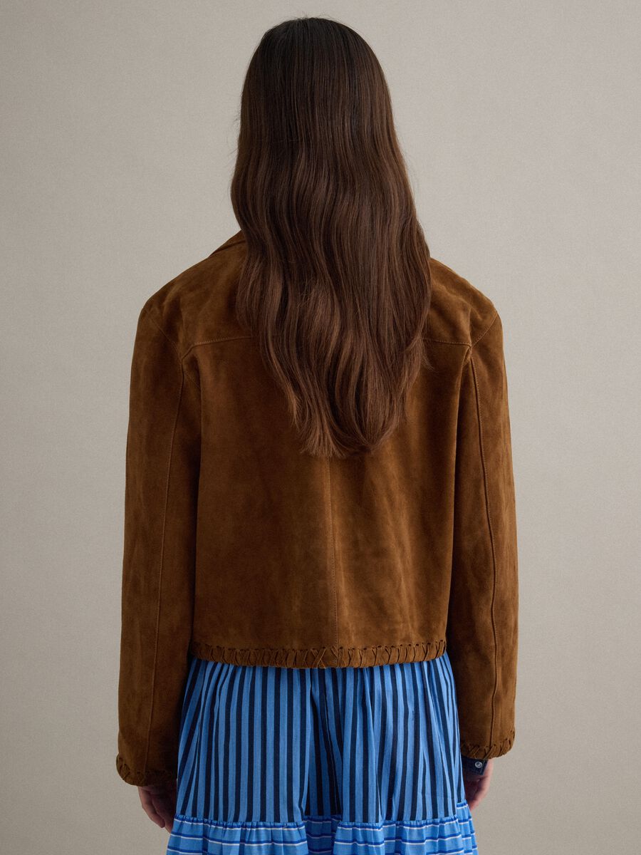 Blazer in vera pelle marrone regular fit_3