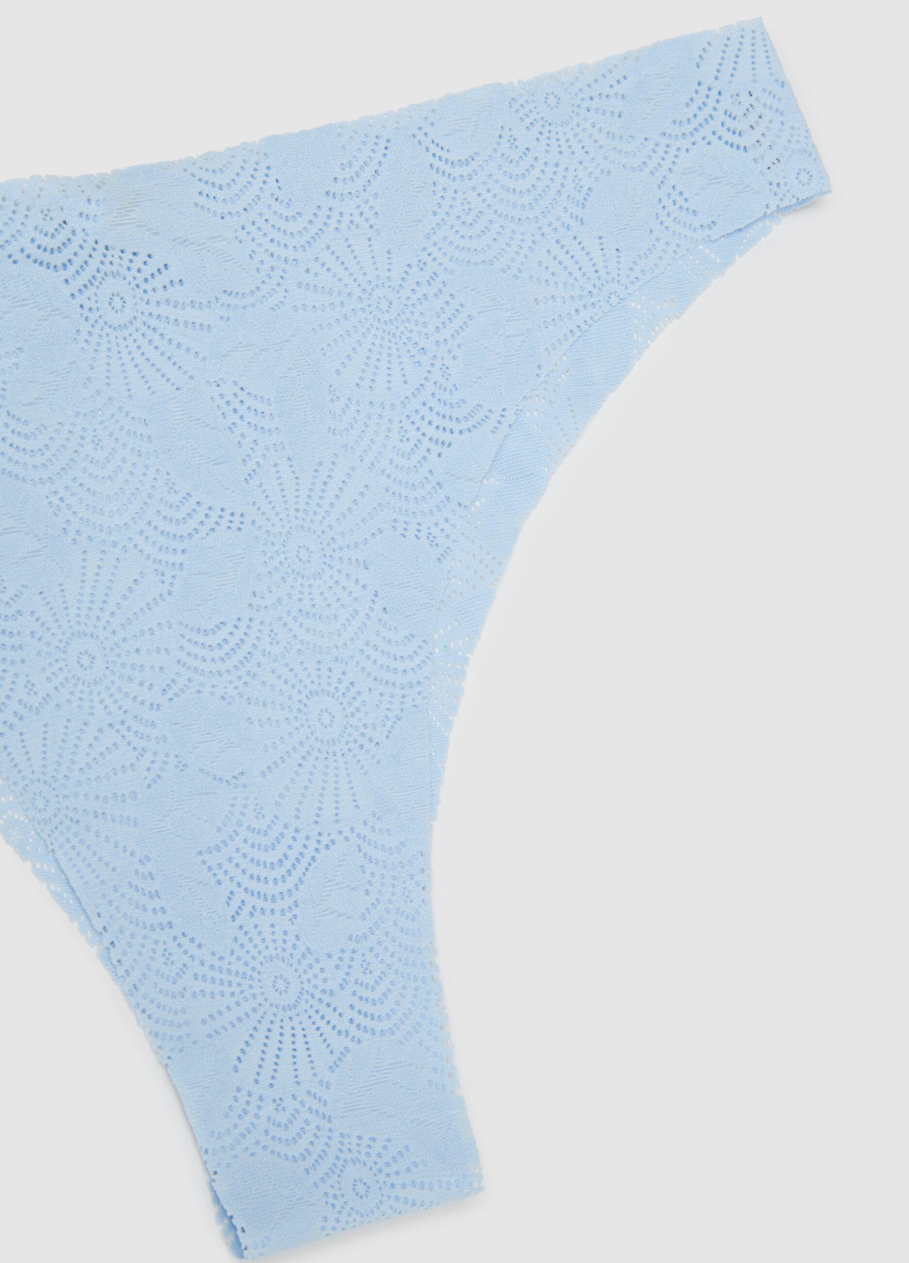 Slip da donna in pizzo azzurro regular fit