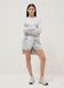 Grey cotton blend cargo shorts for girls relaxed fit_0