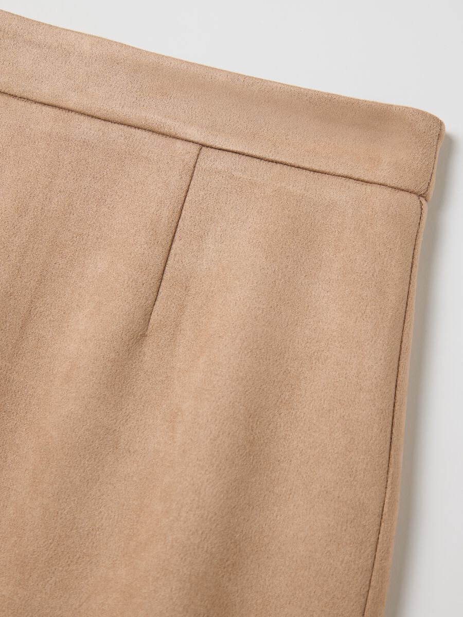 Beige suede miniskirt_5
