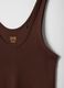 Brown stretch cotton tank top regular fit_5