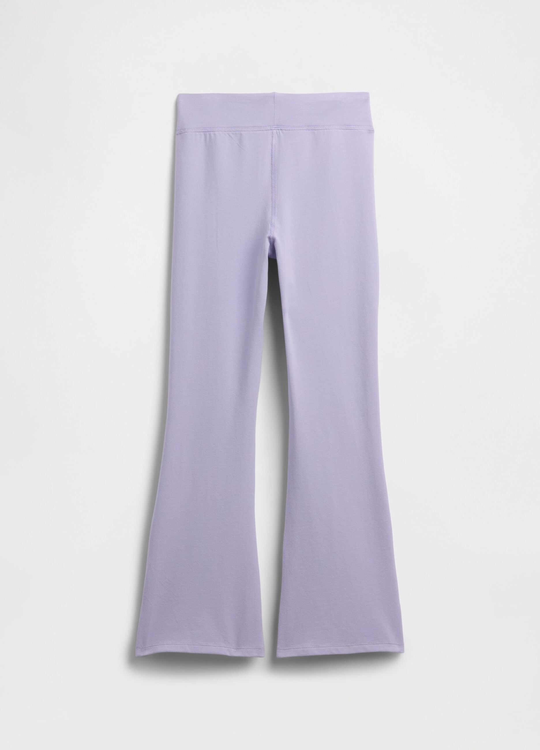 Long purple stretch-cotton leggings