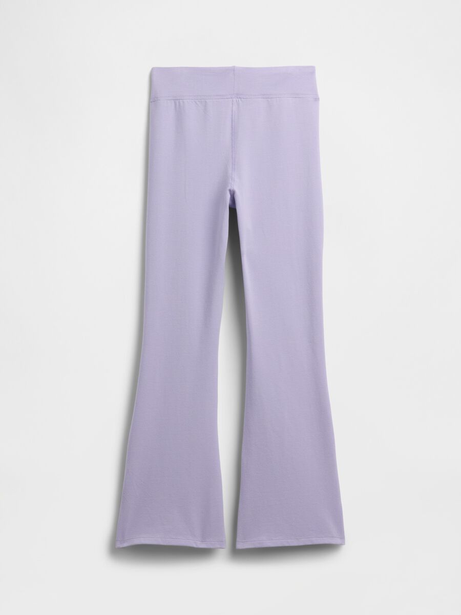 Leggings viola lunghi in cotone elasticizzato_0