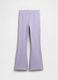 Long purple stretch-cotton leggings_0
