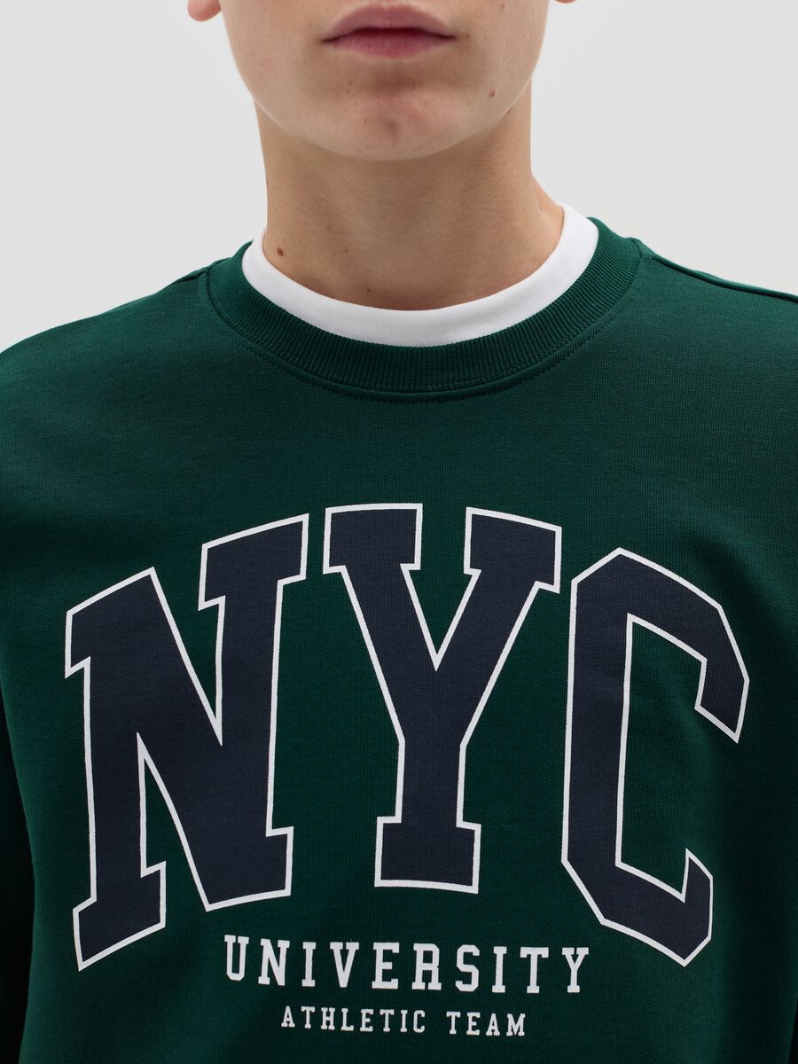 French terry sweatshirt with "NYC University” print_1
