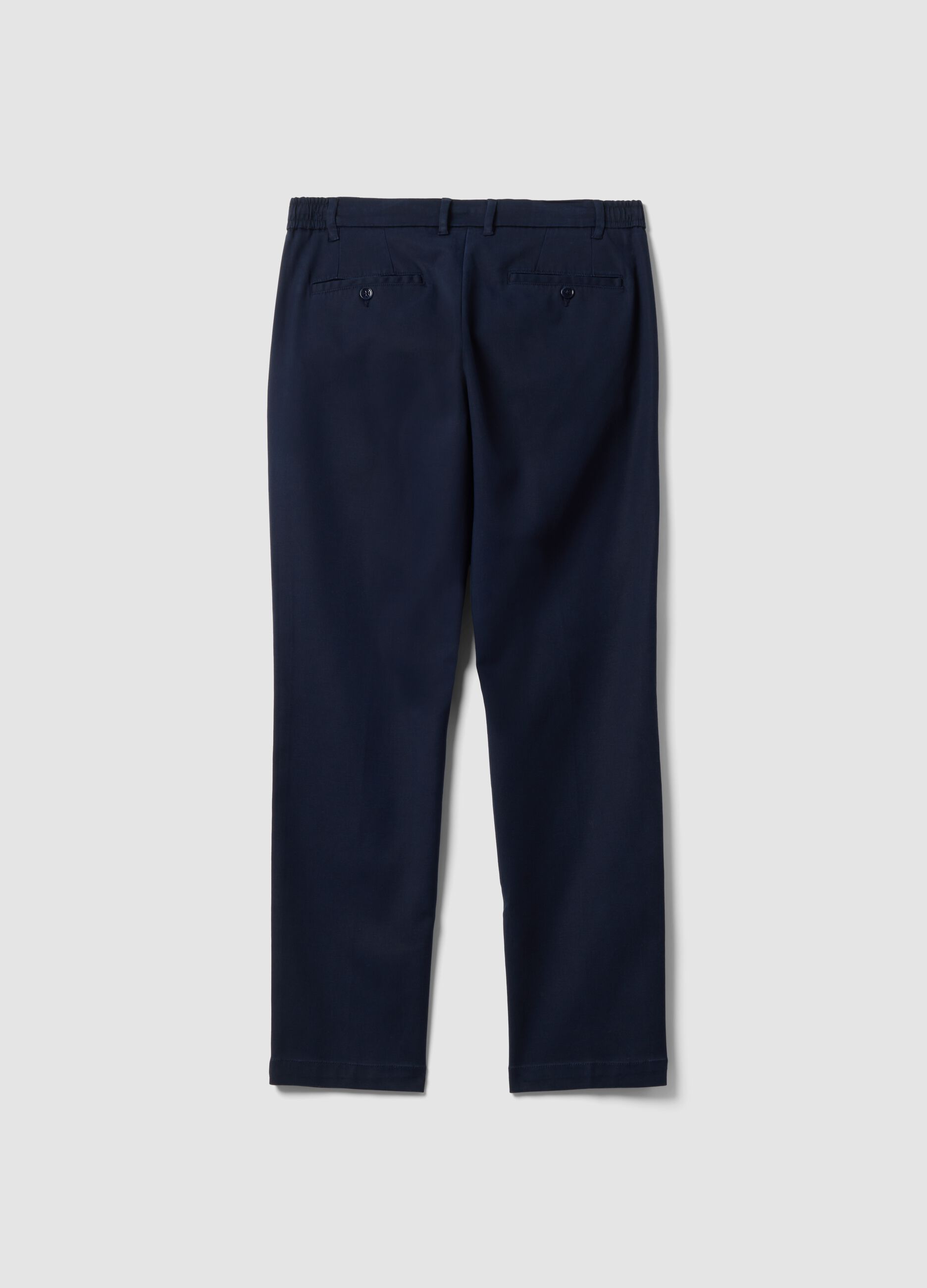 Blue slim-fit chino trousers in lyocell and stretch cotton
