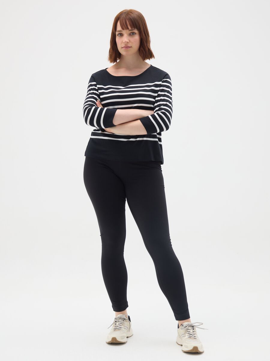 Black Stretch Cotton Skinny Leggings_0