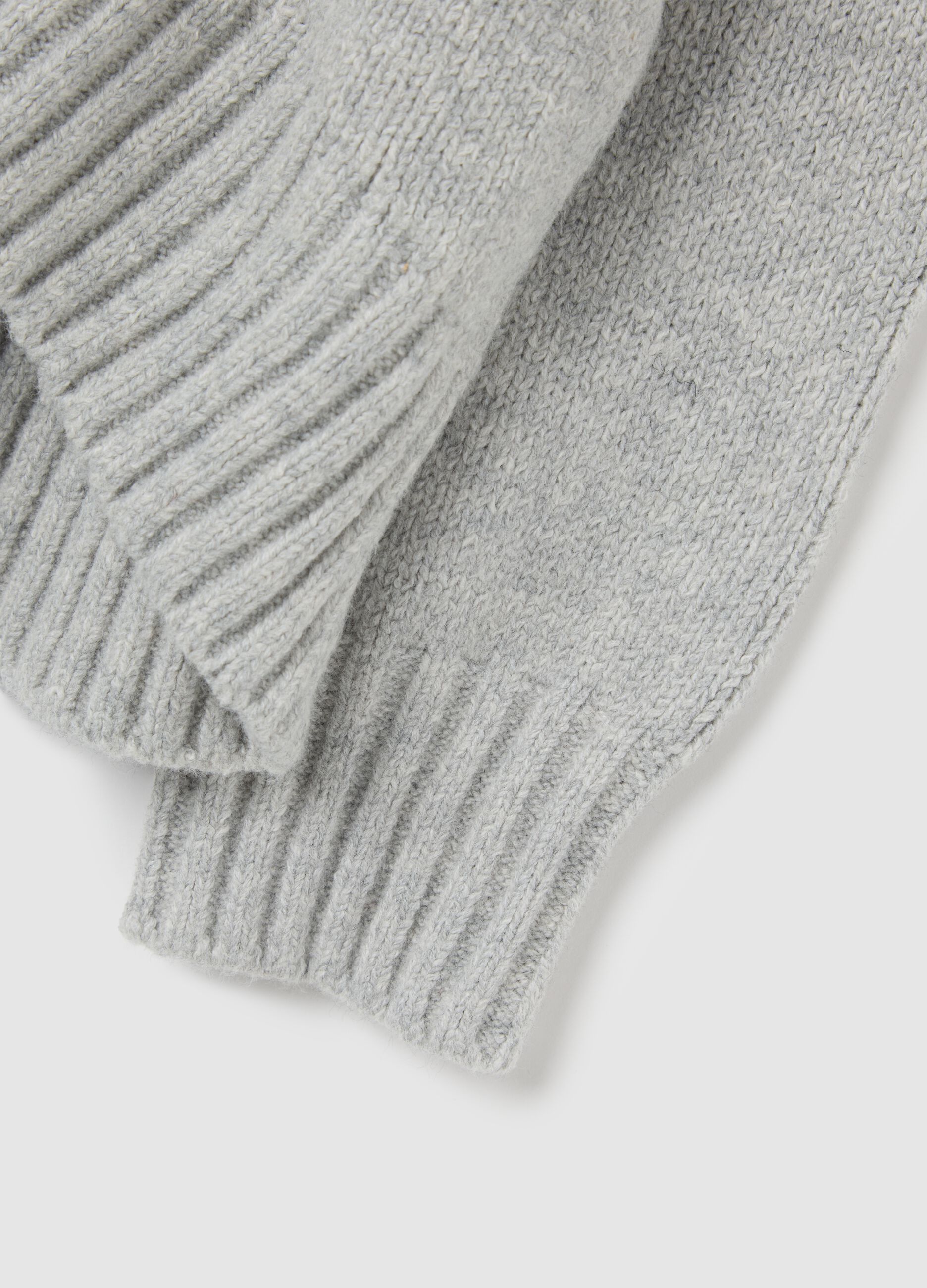 Grey cotton and polyamide blend jumper