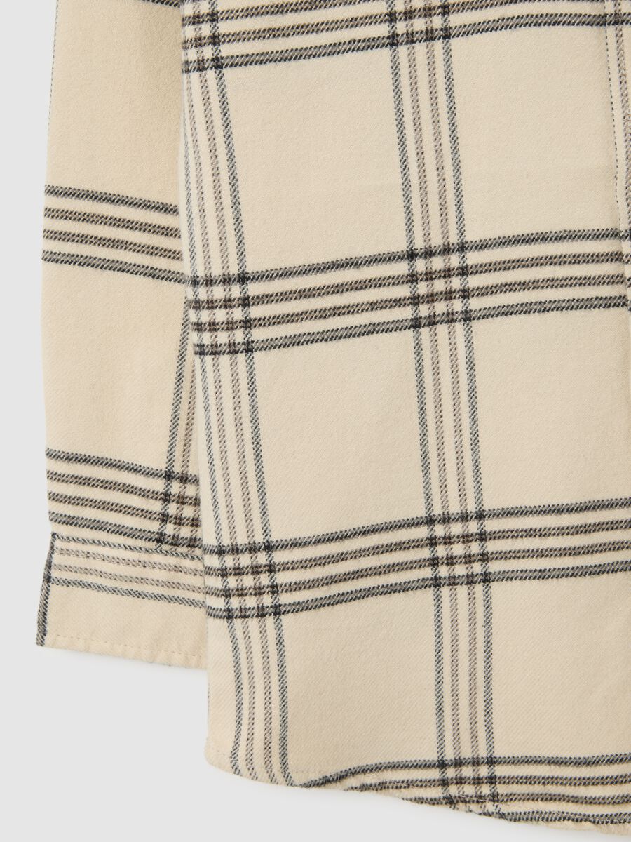 Children's shirt in pure cotton and multicoloured flannel with oversized fit_3