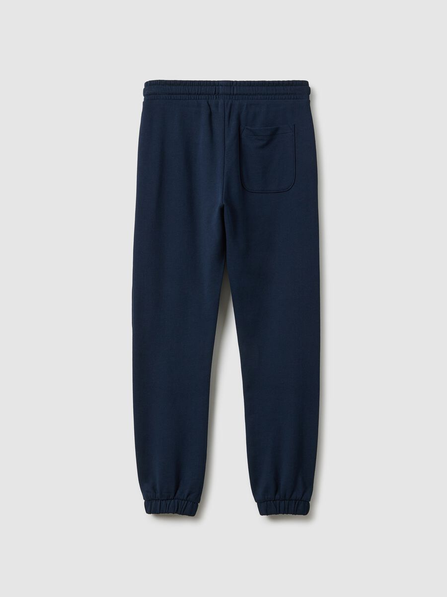 Pantaloni jogger blu da ragazzo in puro cotone regular fit_4