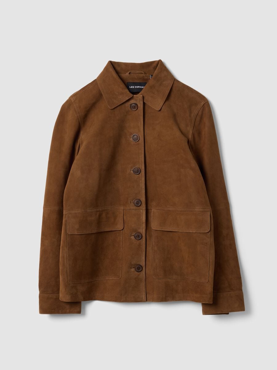 Giacca marrone in vera pelle regular fit_4